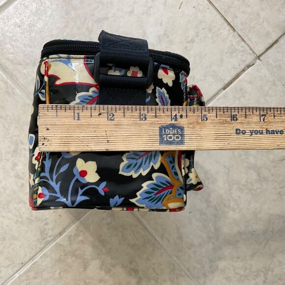 Vera Bradley Mini Cooler Floral Black Insulated Coated Lunch Bag Sack Zipper - Picture 14 of 15